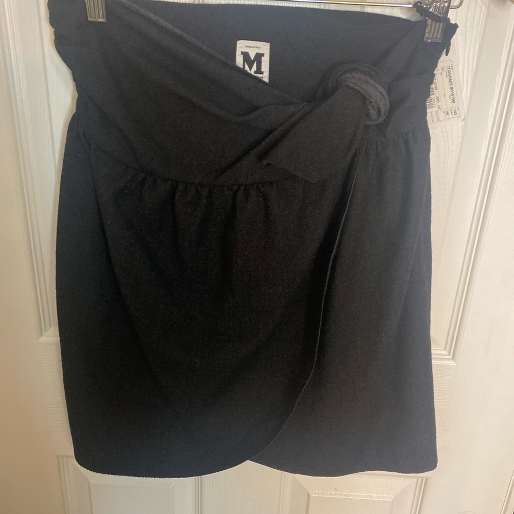 NWT Missoni Dark Gray Wool Skirt with Bow - Picture 7 of 9